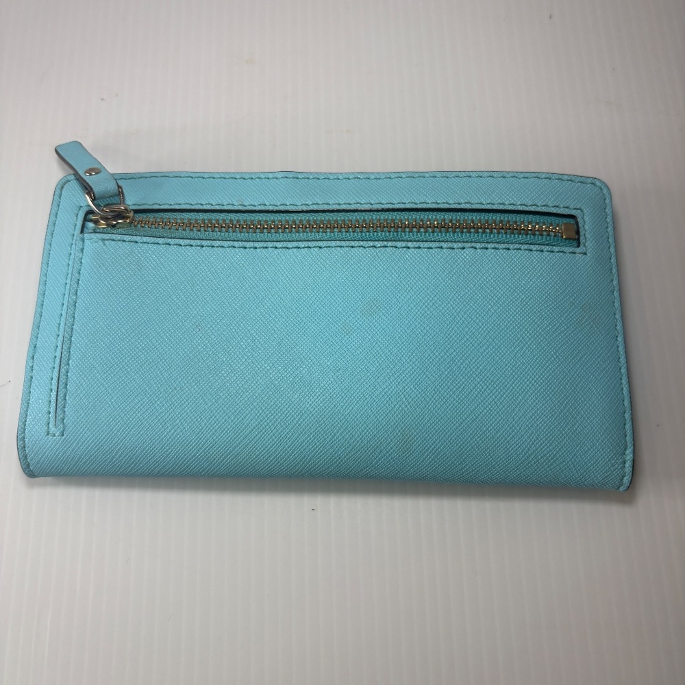 Kate Spade Grand Street Stacy Bifold Leather Slim Wallet Turquoise/Aqua/Blue - Picture 7 of 13